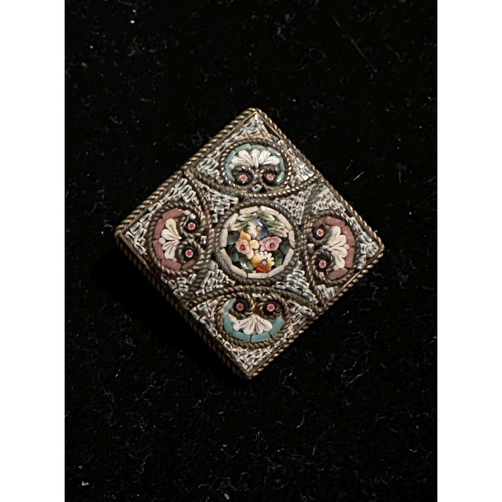 Antique Victorian Micro Mosaic Pin FAP